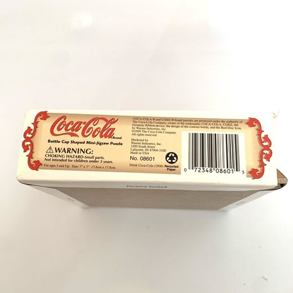 Coca-Cola Bottle Cap Mini Jigsaw Puzzle 64 Pc 1999 Vtg New Sealed Collectible - Picture 4 of 5